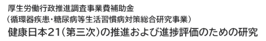次期健康づくり運動プラン作成と推進に向けた研究